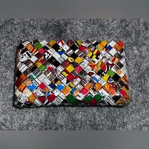 Recycled Candy Wrapper Change / Card Purse Multicolor